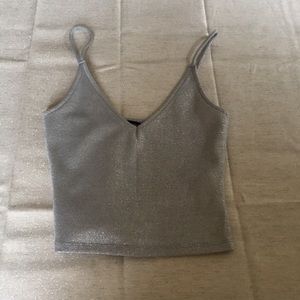 Silver sparkly crop top